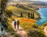 Un'avventura di trekking sul mare toscana, tra canyon, campi di papaveri e borghi collinari.