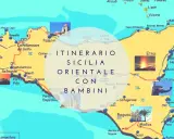 Mappa della Sicilia con itinerario per famiglie. Scopri luoghi incantevoli e divertiti con i bambini!