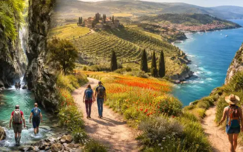 Un'avventura di trekking sul mare toscana, tra canyon, campi di papaveri e borghi collinari.