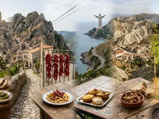 Paesaggi mozzafiato, borghi arroccati, il Cristo Redentore, e sapori autentici: un assaggio delle cose tipiche della Basilicata, tra calici di vino e dolci tentazioni.