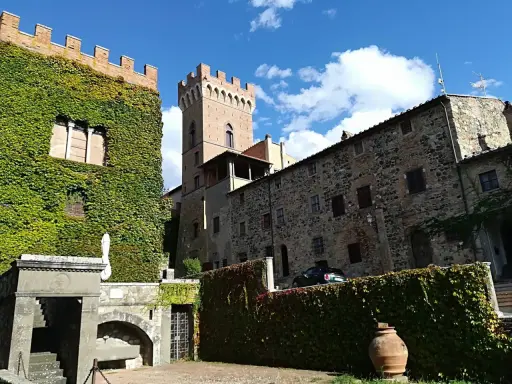 Antica torre e mura ricoperte d'edera, un gioiello tra i borghi da visitare vicino a Cecina.